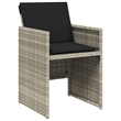 Afuera Living Contemporary Poly Rattan Garden Dining Set in Light Gray
