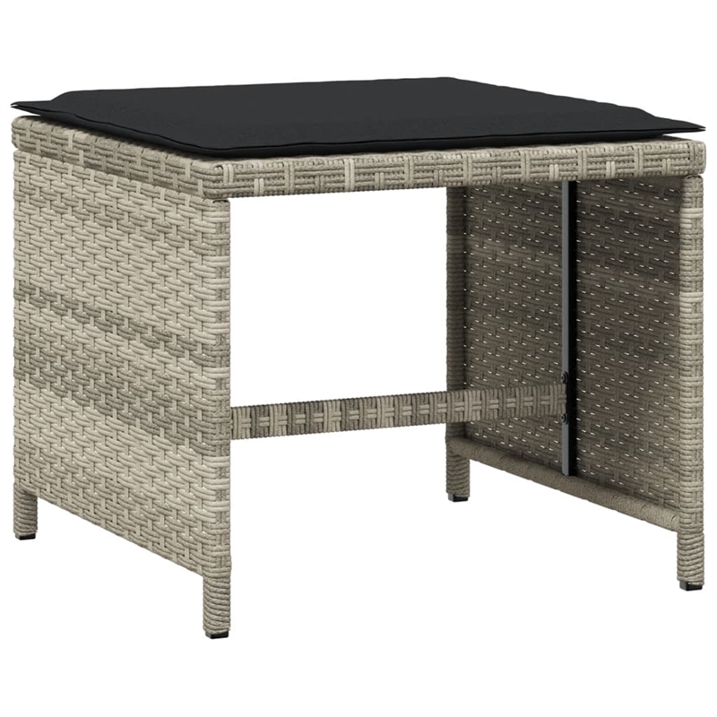 Afuera Living Contemporary Poly Rattan Garden Dining Set in Light Gray