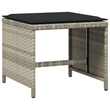 Afuera Living Contemporary Poly Rattan Garden Dining Set in Light Gray