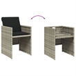 Afuera Living Contemporary Poly Rattan Garden Dining Set in Light Gray