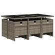 Afuera Living Contemporary 10 Piece Poly Rattan Patio Dining Set in Gray
