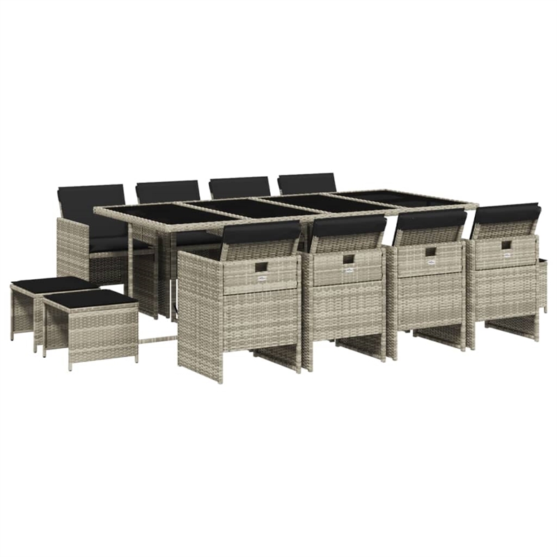 Afuera Living Poly Rattan Garden Dining Set in Black/Anthracite