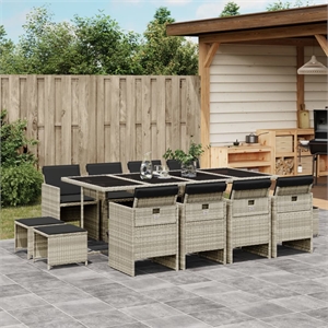 Afuera Living Poly Rattan Garden Dining Set in Black/Anthracite