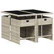 Afuera Living 5 Piece Poly Rattan Patio Dining Set in Light Gray
