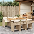 Afuera Living Contemporary 7 Piece Poly Rattan Patio Dining Set in Brown
