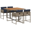 Afuera Living Contemporary Garden Dining Set in Powder-Coated Gray/Brown