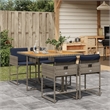 Afuera Living Contemporary Garden Dining Set in Powder-Coated Gray/Brown