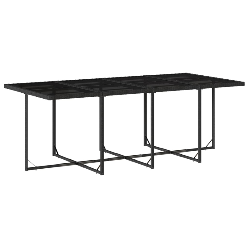 Afuera Living Contemporary 9 Piece Poly Rattan Patio Dining Set in Black