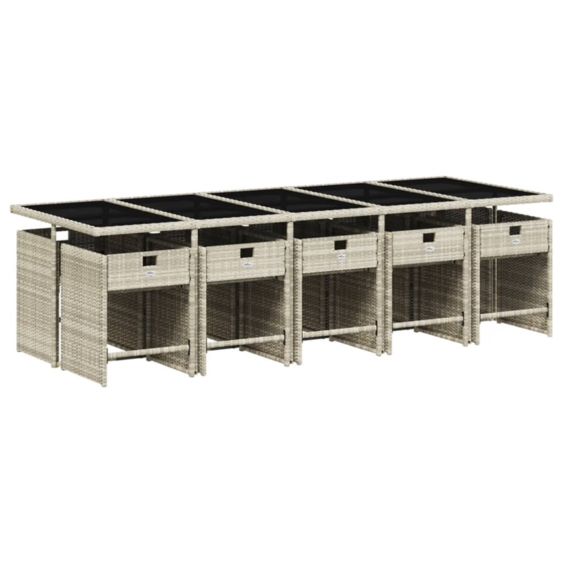 Afuera Living 11 Piece Rattan Patio Dining Set in Anthracite