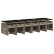 Afuera Living 13 Piece Poly Rattan Patio Dining Set in Dark Gray