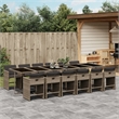 Afuera Living 13 Piece Poly Rattan Patio Dining Set in Dark Gray