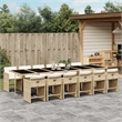 Afuera Living 12 Piece Poly Rattan Patio Dining Set in Black/Cream White
