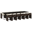 Afuera Living Contemporary 13 Piece Rattan Patio Dining Set in Brown
