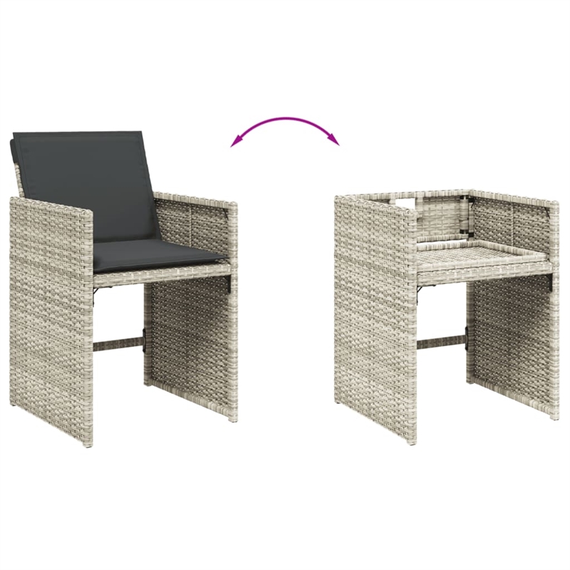 Afuera Living 12 Piece Poly Rattan Patio Dining Set in Light Gray