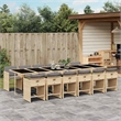 Afuera Living 12 Piece Poly Rattan Patio Dining Set in Light Gray