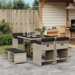 Afuera Living Contemporary 9 Piece Patio Dining Set in Anthracite