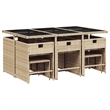 Afuera Living Rattan Patio Dining Set with Cushions in White