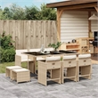Afuera Living Rattan Patio Dining Set with Cushions in White