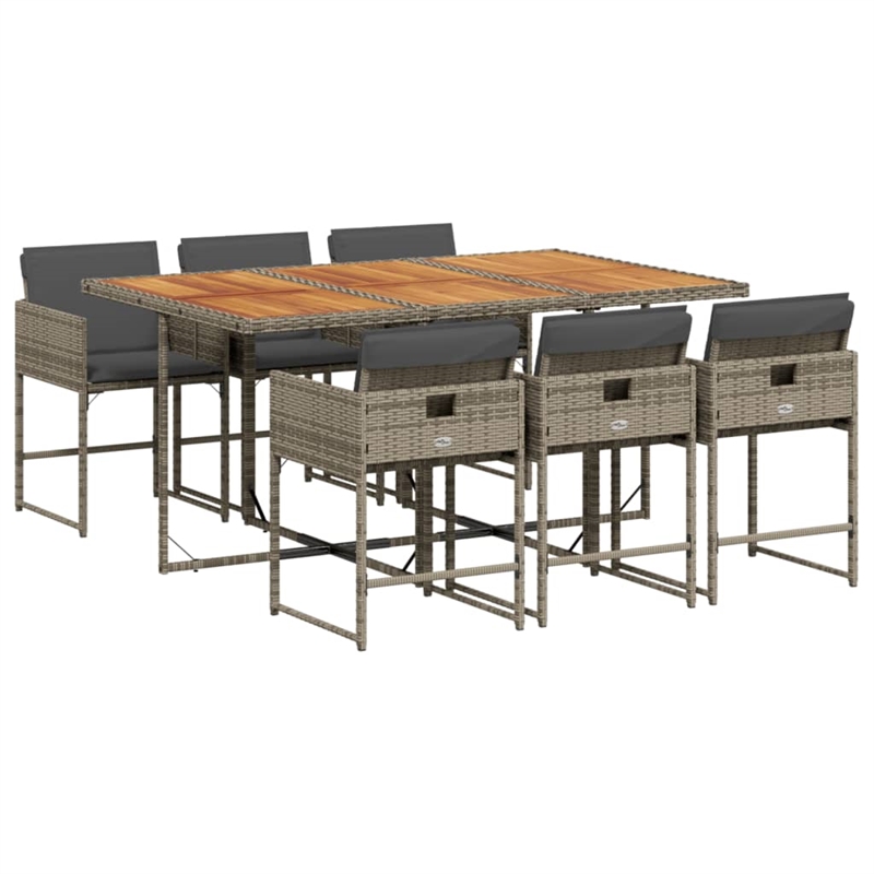 Afuera Living 7 Piece Rattan Garden Dining Set in Gray/Brown