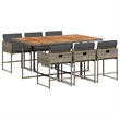 Afuera Living 7 Piece Rattan Garden Dining Set in Gray/Brown