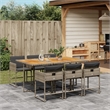 Afuera Living 7 Piece Rattan Garden Dining Set in Gray/Brown
