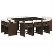 Afuera Living 10 Piece Poly Rattan Patio Dining Set in Black