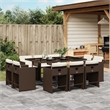 Afuera Living 10 Piece Poly Rattan Patio Dining Set in Black