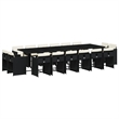 Afuera Living Contemporary Rattan Patio Dining Set in Black/Cream White