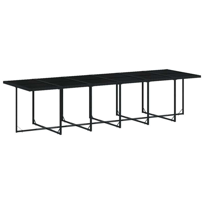 Afuera Living Contemporary Rattan Patio Dining Set in Black/Cream White