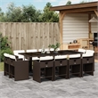 Afuera Living Contemporary Rattan Patio Dining Set in Brown/Cream white