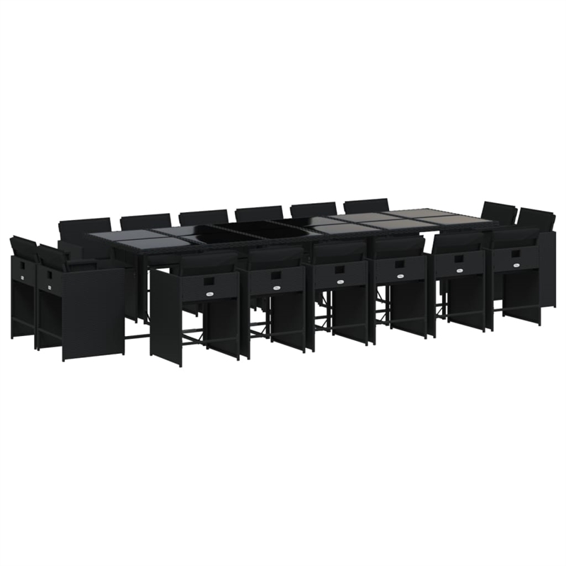Afuera Living Contemporary Rattan Patio Dining Set in Black Finish