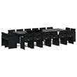 Afuera Living Contemporary Rattan Patio Dining Set in Black Finish