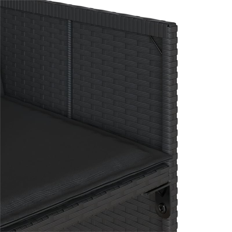 Afuera Living Contemporary Rattan Patio Dining Set in Black Finish
