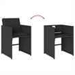 Afuera Living Contemporary Rattan Patio Dining Set in Black Finish