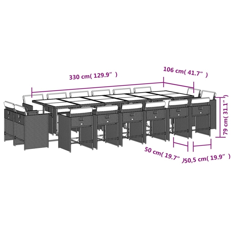 Afuera Living Contemporary Rattan Patio Dining Set in Black Finish