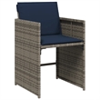 Afuera Living Contemporary 9 Piece Poly Rattan Patio Dining Set in Gray