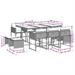 Afuera Living Contemporary 11 Piece Rattan Garden Dining Set in Beige