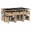 Afuera Living Contemporary 11 Piece Rattan Garden Dining Set in Beige