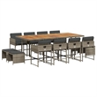 Afuera Living 13 Piece Poly Rattan Garden Dining Set in Gray