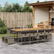 Afuera Living 13 Piece Poly Rattan Garden Dining Set in Gray