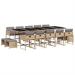 Afuera Living Contemporary Poly Rattan Garden Dining Set in Beige