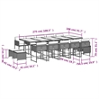 Afuera Living Contemporary 15 Piece Rattan Garden Dining Set in Gray