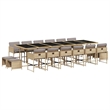 Afuera Living 17 Piece Poly Rattan Garden Dining Set in Black