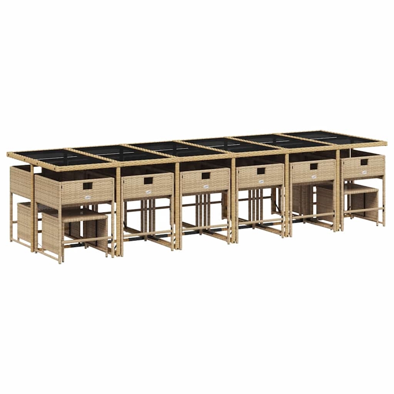 Afuera Living 17 Piece Poly Rattan Garden Dining Set in Black