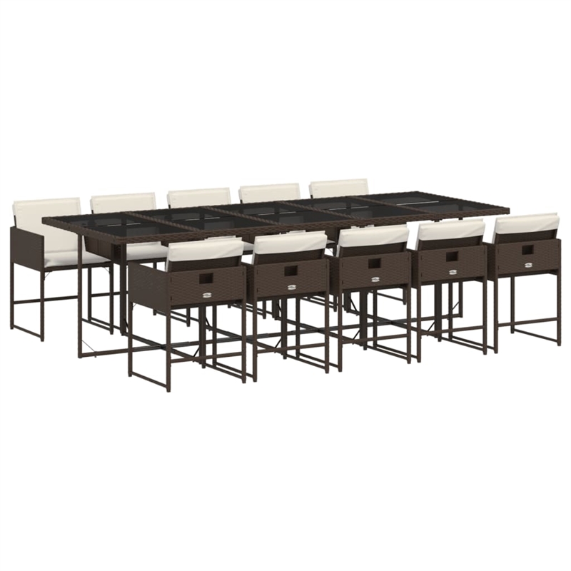Afuera Living Poly Rattan Garden Dining Set in Black/Cream White