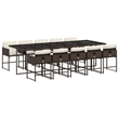 Afuera Living Poly Rattan Garden Dining Set in Black/Cream White