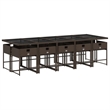 Afuera Living Poly Rattan Garden Dining Set in Black/Cream White