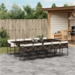 Afuera Living Poly Rattan Garden Dining Set in Black/Cream White