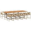 Afuera Living Contemporary Poly Rattan Garden Dining Set in Brown