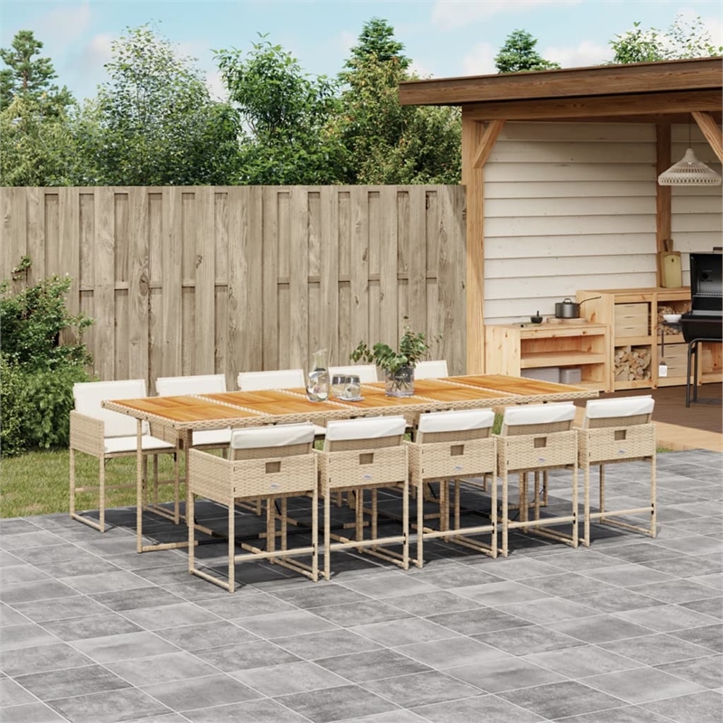 Afuera Living Contemporary Poly Rattan Garden Dining Set in Brown